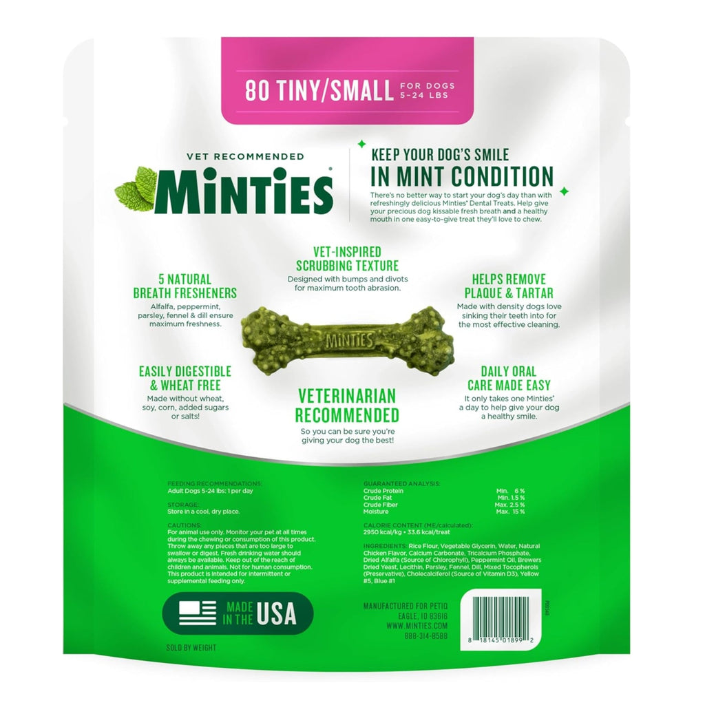 Vetiq Minties Dental Bone For Dogs Tiny/Small 32oz. - 80count