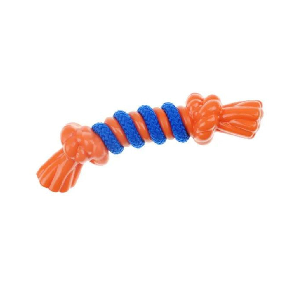 Infinity TPR/Rope Bone Dog Toy Orange Small 8in.