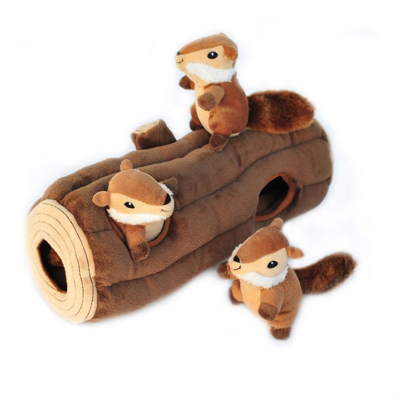 ZippyPaws Zippy Burrow Dog Toy Chipmunks Log 1ea/XL for your Pet Dog with Pet Store X.