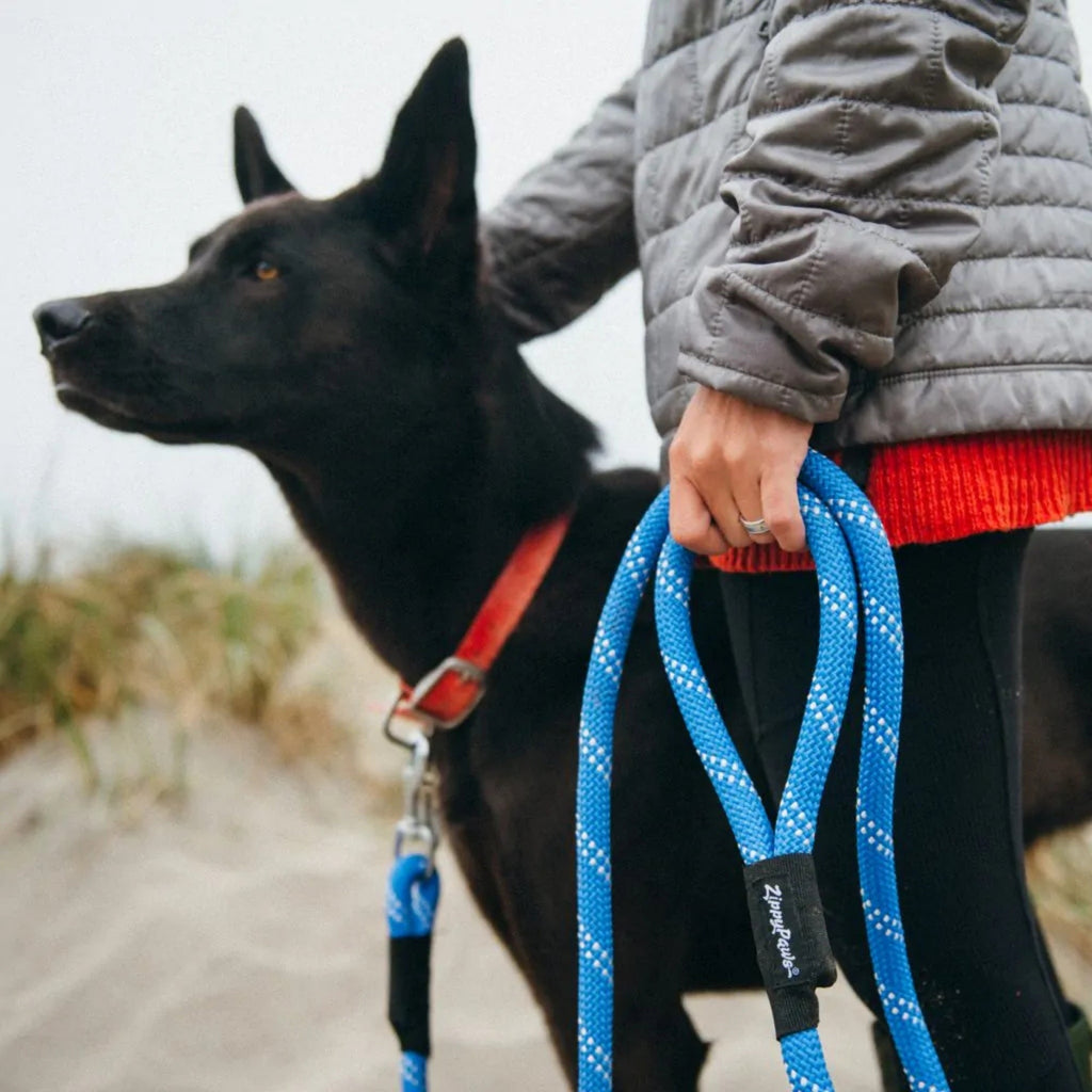 Zippypaws Climbers' Rope Leash Blue 6ft.