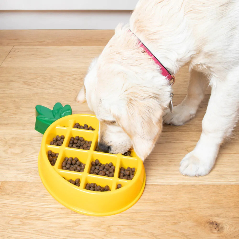 Zippypaws Happy Bowl Slow Feeder Pineapple Yellow Medium