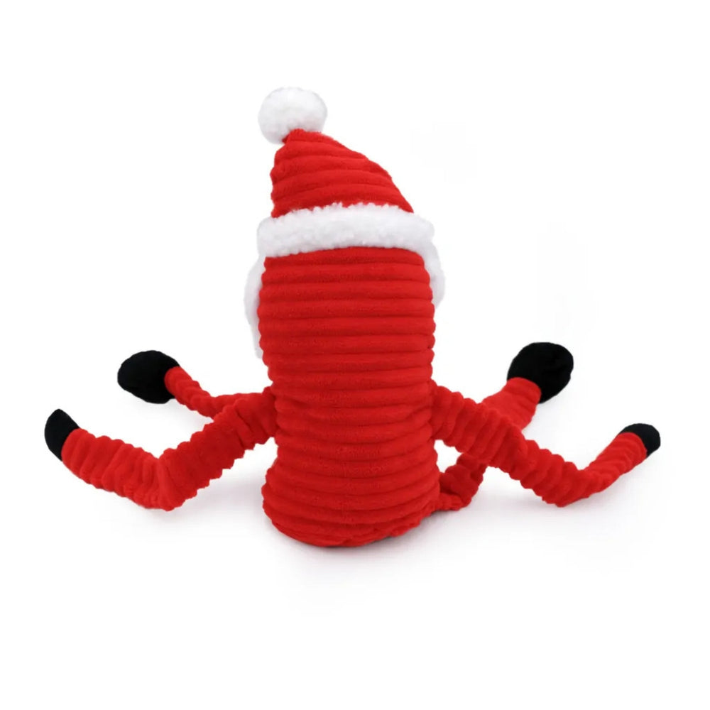 Zippypaws Holiday Crinkles Santa Red/White Large