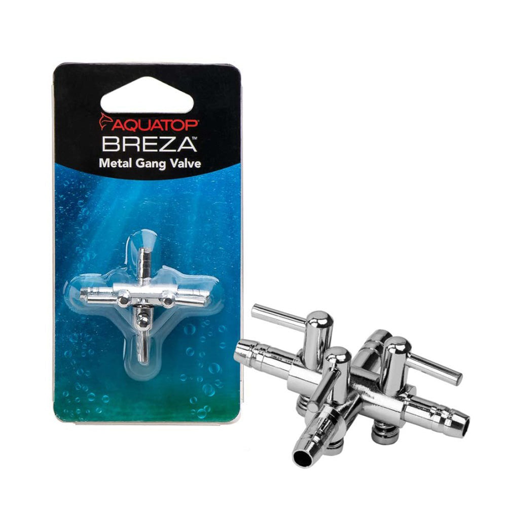 Aquatop BREZA Metal Gang Valve 3-Way Silver 1ea for your Pet Fish.