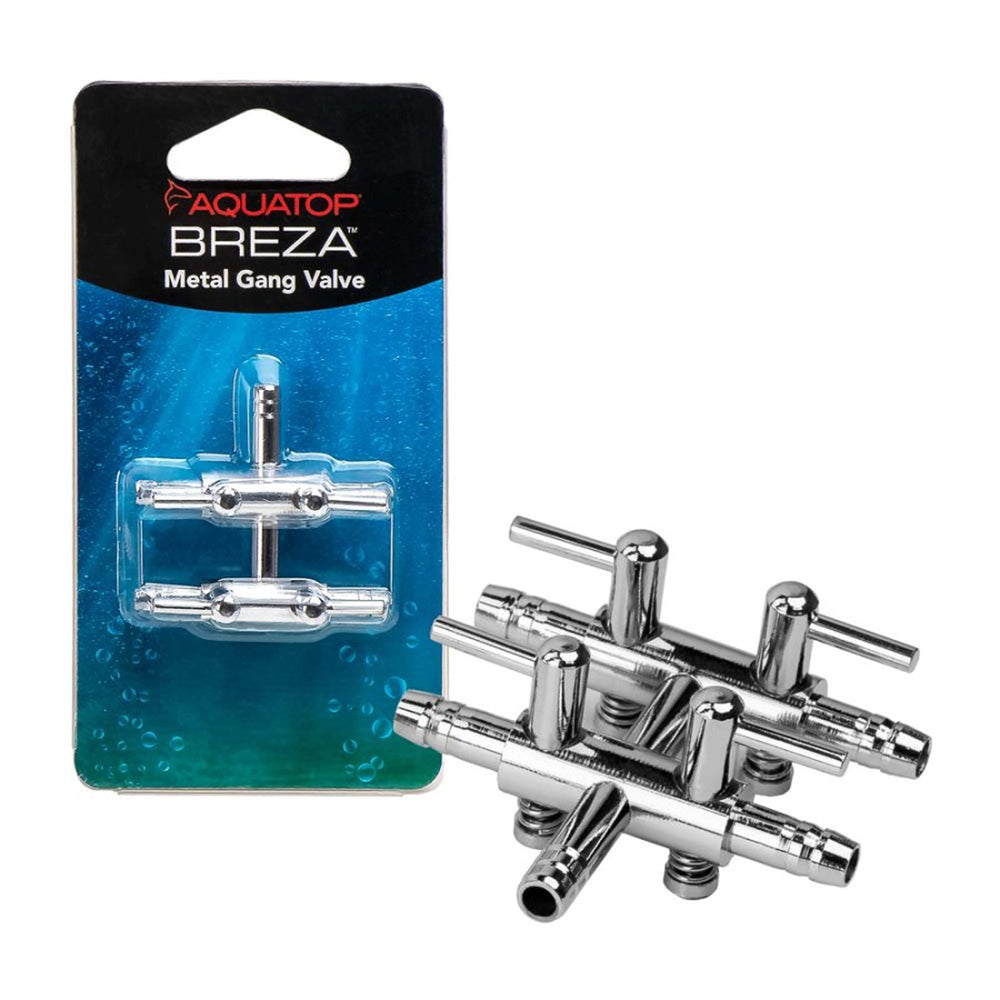 Aquatop BREZA Metal Gang Valve 4-Way Silver 1ea for your Pet Fish.