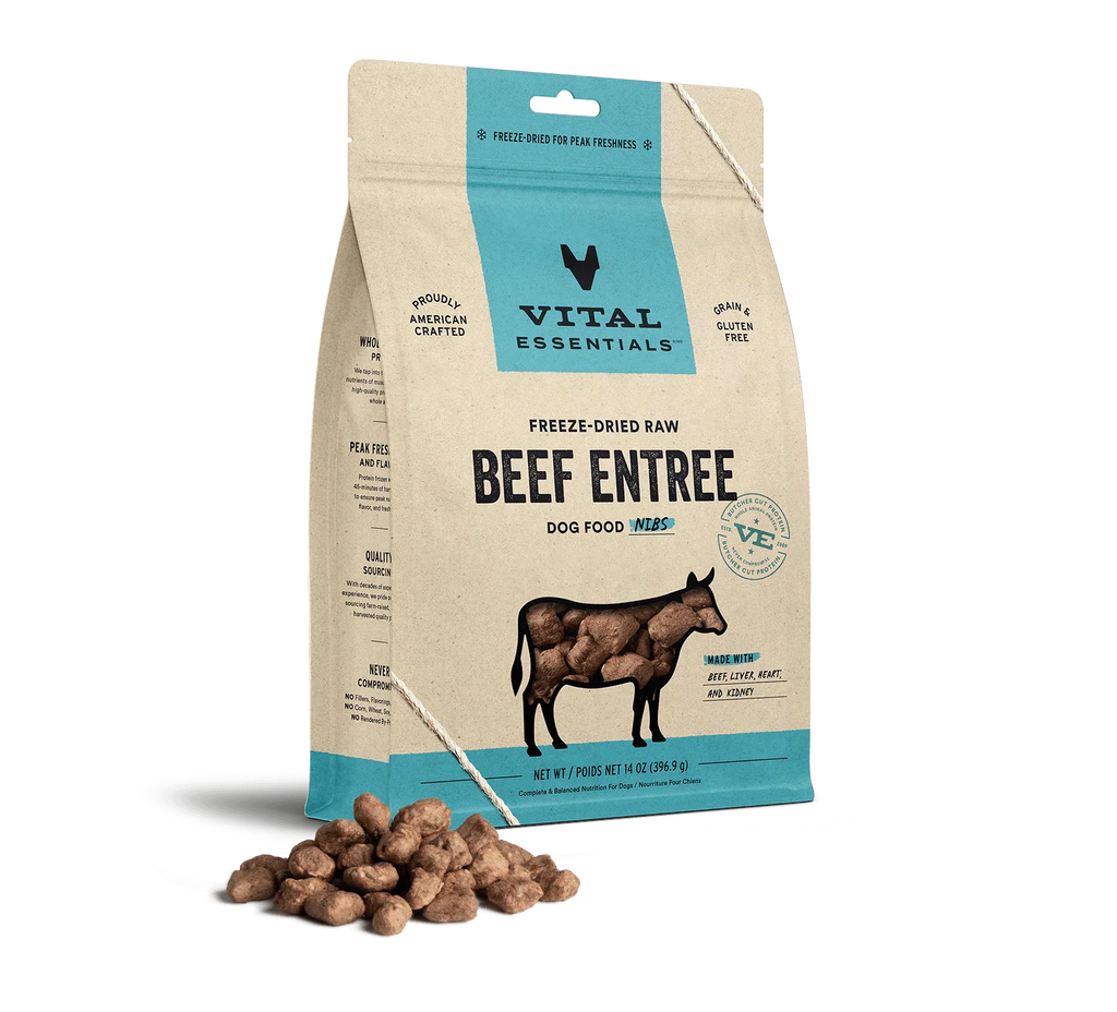 Vital Essentials Dog Freeze-Dried Nibs Beef 14oz for your Pet Dog with Pet Store X!