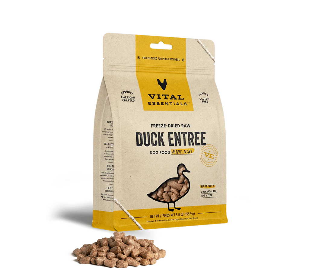 Vital Essentials Dog Freeze-Dried Mini Nibs Duck 55oz for your Pet Dog with Pet Store X!