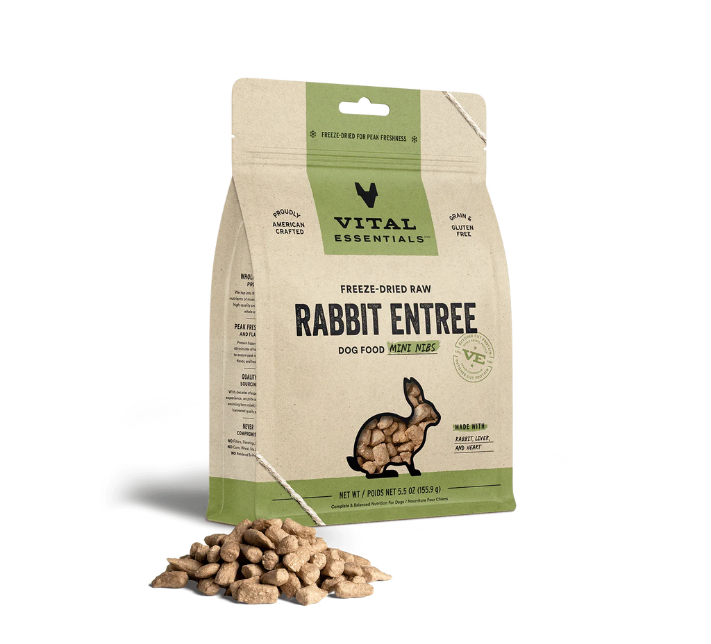 Vital Essentials Dog Freeze-Dried Mini Nibs Rabbit 5.5oz.