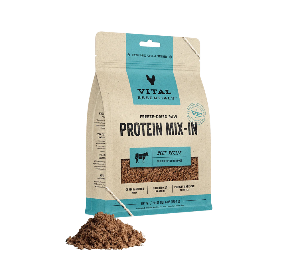 Vital Essentials Dog Freeze Dried Topper Ground Beef 6oz.