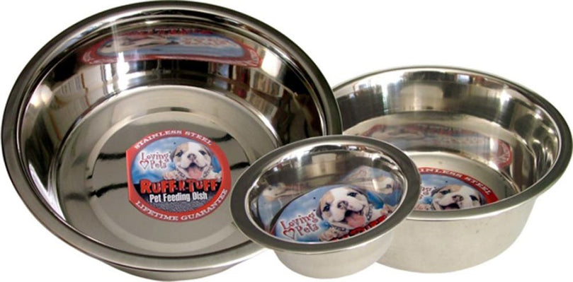 Loving Pets Traditional Stainless Steel Dog Bowl Silver 1ea/05 pt for your Pet Dog with Pet Store X.