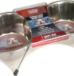 Loving Pets Stainless Steel Double Dog Diner Wrapped Silver 1ea/1 pt