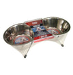 Loving Pets Stainless Steel Double Dog Diner Wrapped Silver 1ea/2 qt