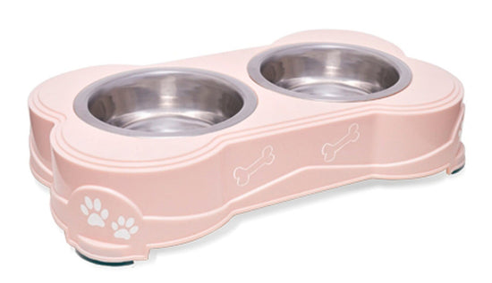 Loving Pets Double Diner Dog Bowl Paparazzi Pink 1ea/MD for your Pet Dog with Pet Store X.