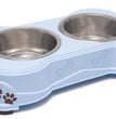 Loving Pets Double Diner Dog Bowl Murano Blue 1ea/SM