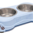 Loving Pets Double Diner Dog Bowl Murano Blue 1ea/MD for your Pet Dog with Pet Store X.