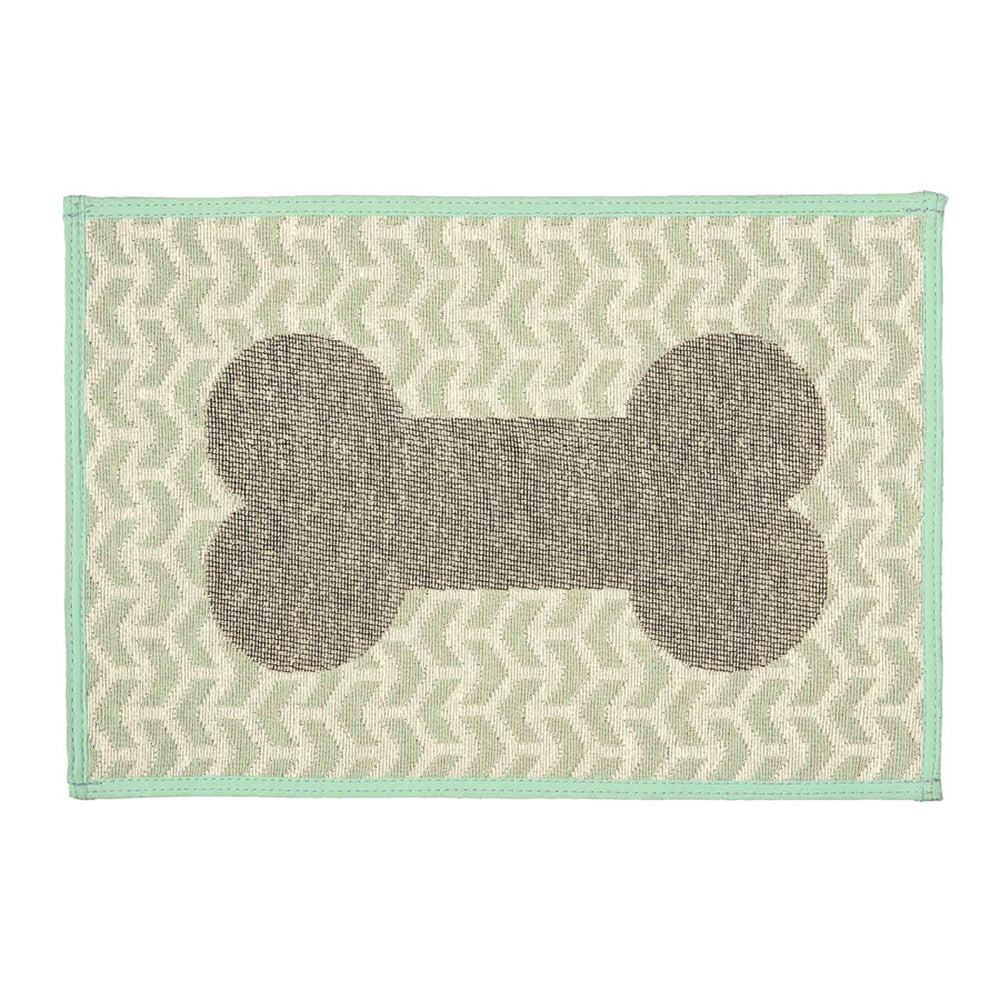 Loving Pets Bella Fashion Mats Geometric Bone Aqua 1ea