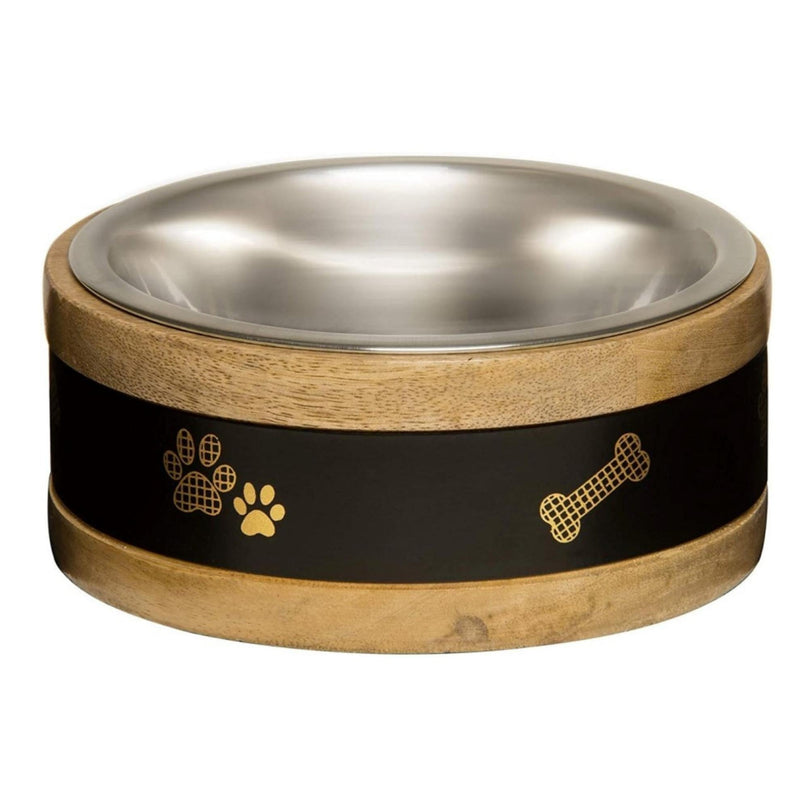 Loving Pets Black Label Wooden Ring Dog Bowl & Holder 1ea/2 qt for your Pet Dog with Pet Store X.