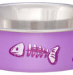 Loving Pets Bella Designer Fish Skeleton Cat Dish Lilac 1ea/XS