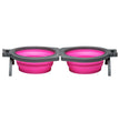 Loving Pets Travel Double Diner Dog Bowl Pink 1ea/MD