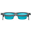 Loving Pets Travel Double Diner Dog Bowl Blue 1ea/SM