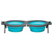 Loving Pets Travel Double Diner Dog Bowl Blue 1ea/SM