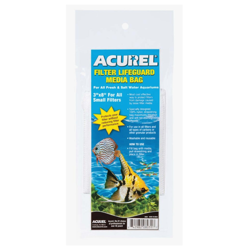 Acurel Filter Lifeguard Media Bag White 1ea/3 In X 8 in for your Pet Fish.