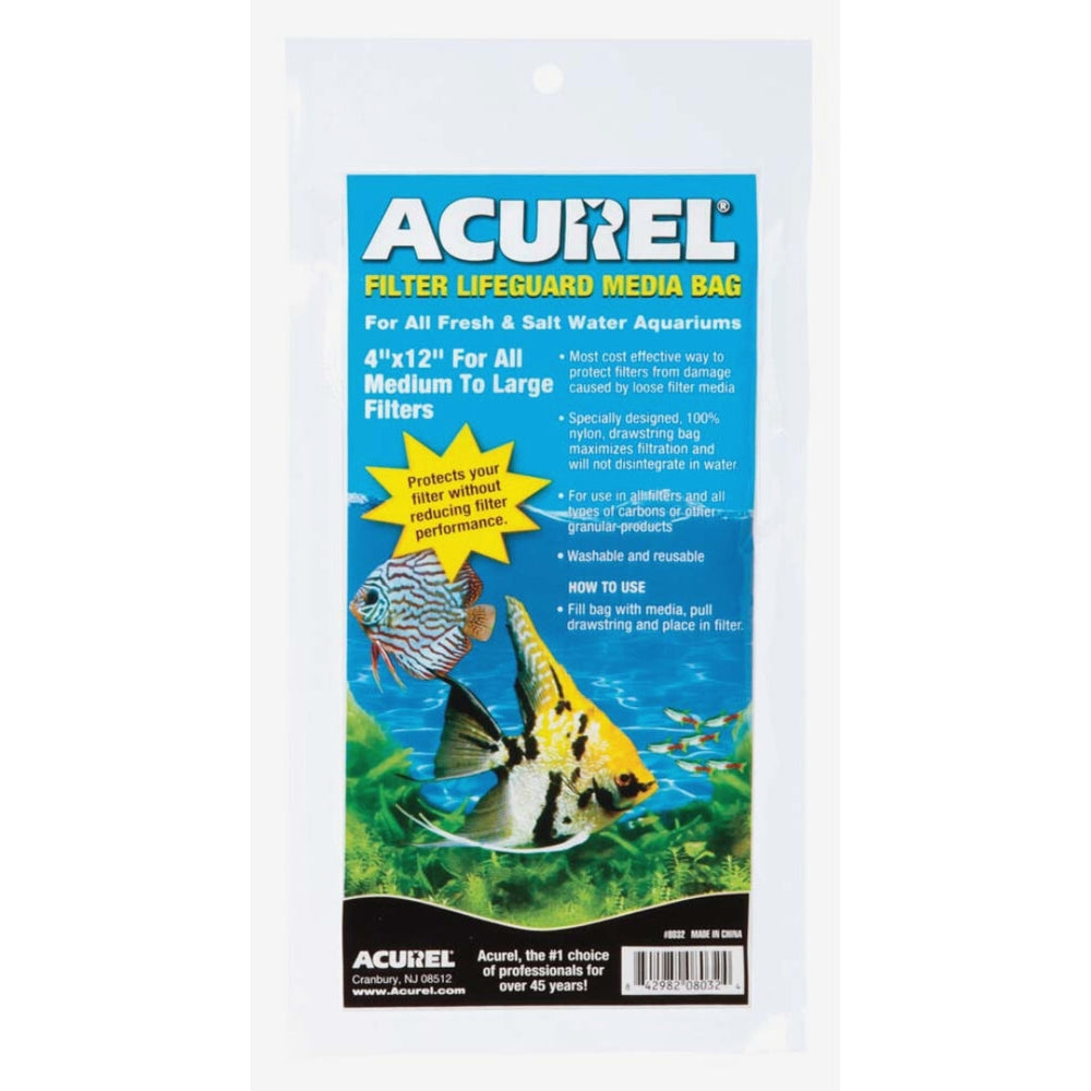 Acurel Filter Lifeguard Media Bag White 1ea/4 In X 12 in for your Pet Fish.