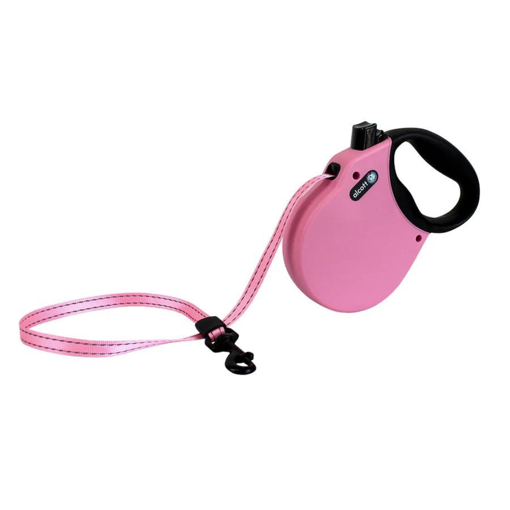 Alcott Adventure Retractable Belt Leash Pink Medium-16Ft for your Pet Dog with Pet Store X.