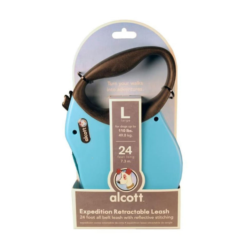 Alcott Expedition Retractable Belt Leash Blue Large-24Ft for your Pet Dog with Pet Store X.