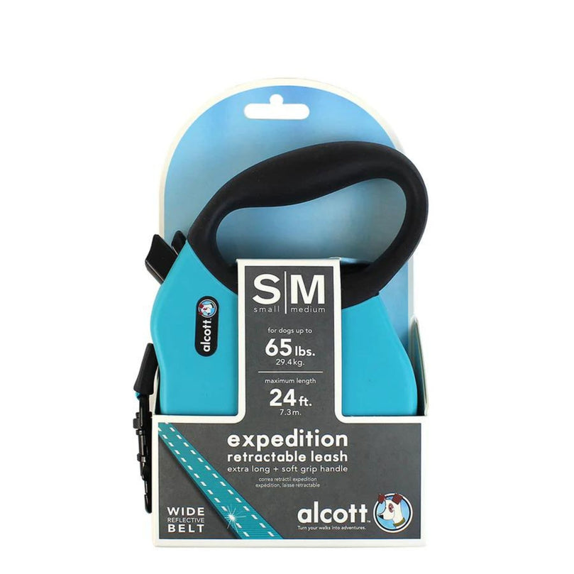 Alcott Expedition Retractable Belt Leash Blue Small/Medium-24Ft for your Pet Dog with Pet Store X.