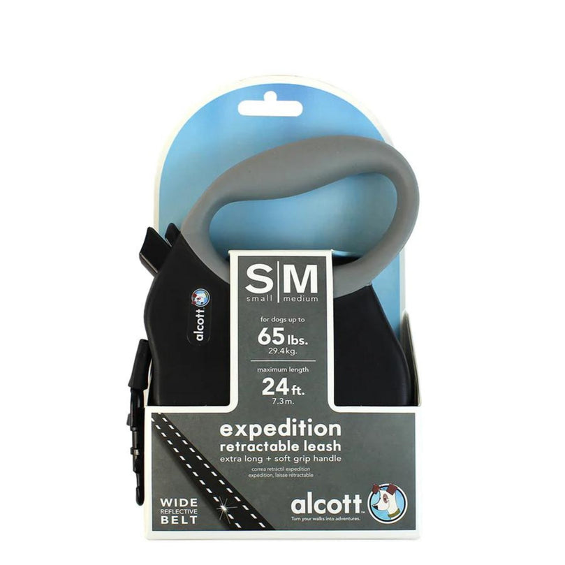 Alcott Expedition Retractable Belt Leash Black Small/Medium-24Ft for your Pet Dog with Pet Store X.