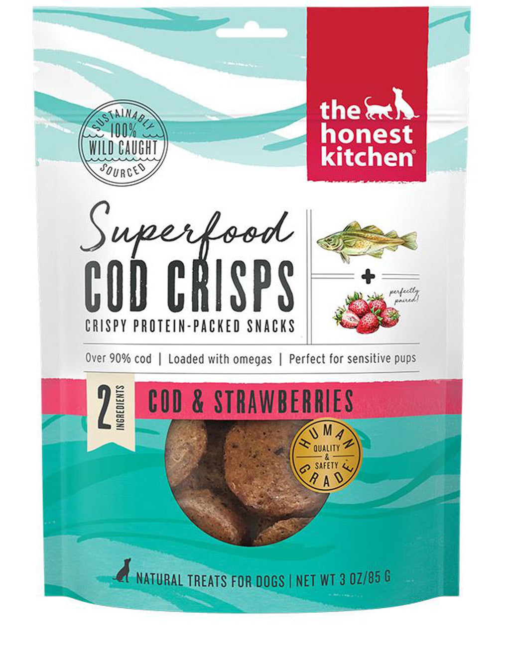 Honest Kitchen Dog Superfood Grain Free Cod Strawberry 3oz.