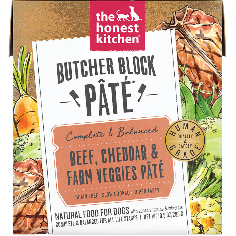 Honest Kitchen Dog Butcher Block Pate Beef And Cheddar 10.5oz. (Case of 6)