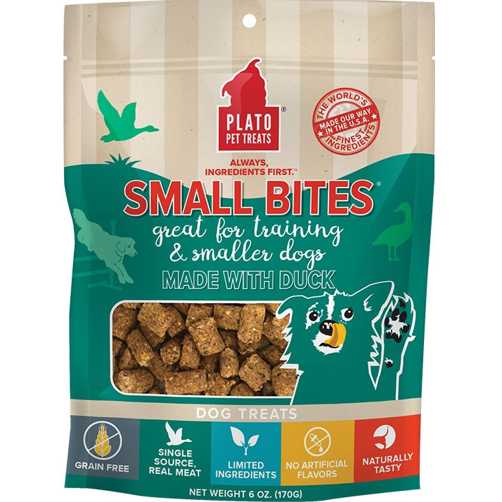 Plato Dog Small Bites Grain Free Duck 6oz.