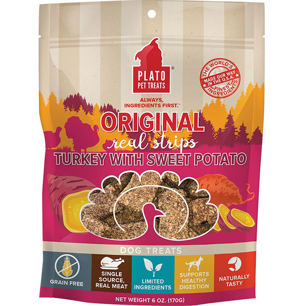 Plato Dog Strp Grain Free Turkey Sweet Potato 6oz for your Pet Dog with Pet Store X!