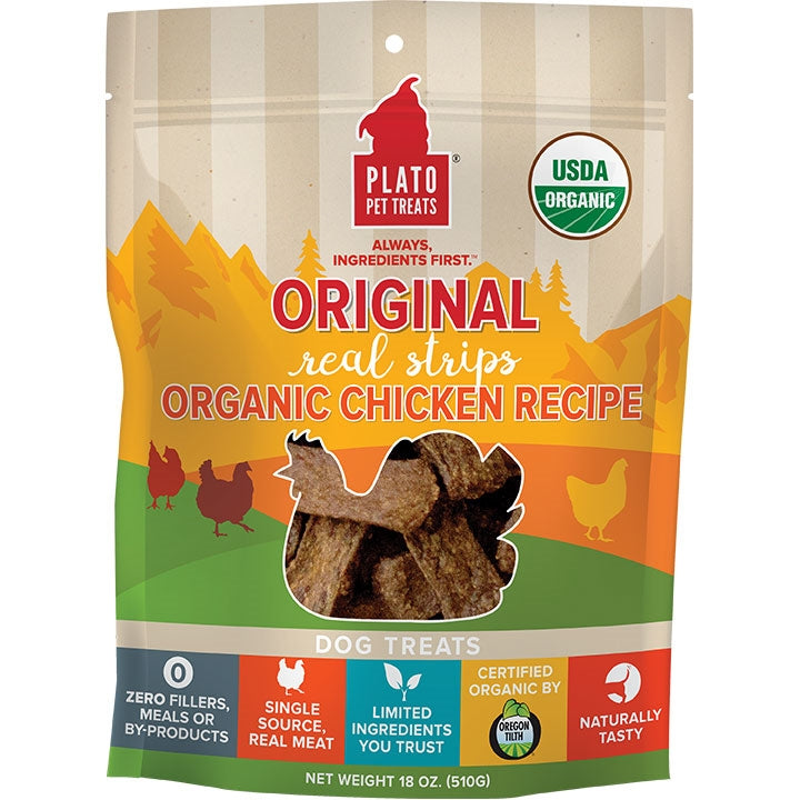 Plato Dog Strips Chicken 18oz for your Pet Dog with Pet Store X!