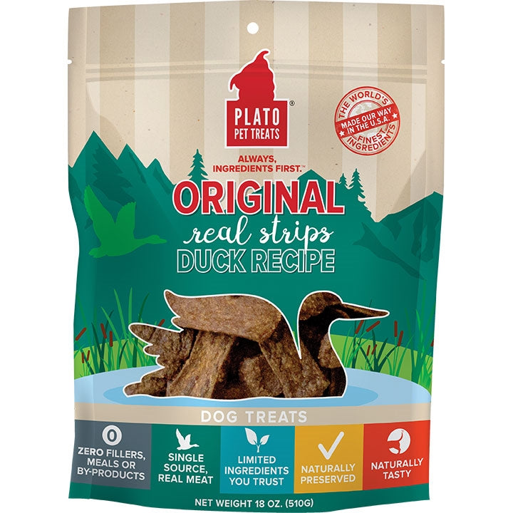 Plato Dog Strips Duck 18oz for your Pet Dog with Pet Store X!