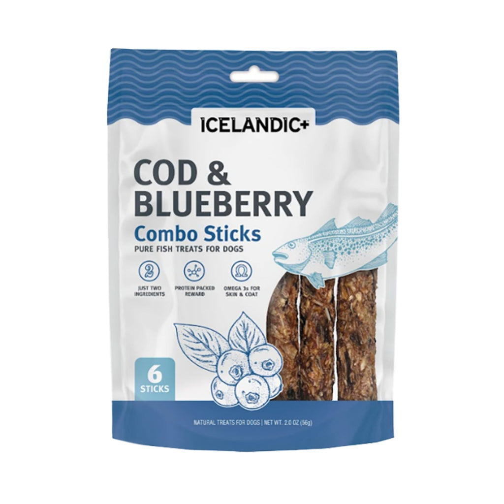 Icelandic Dog Cod & Blueberry Combo Sticks 2oz.