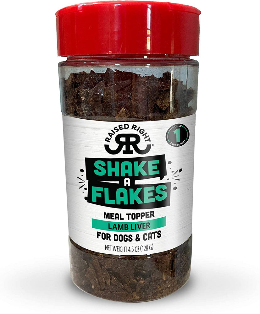 Raised Right Dog Cat Shake A Flakes Lamb 4.5oz.