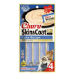 Inaba Churu Puree Skin & Coat Cat Treats Tuna  .5oz.-4 Pk (Case of 6)