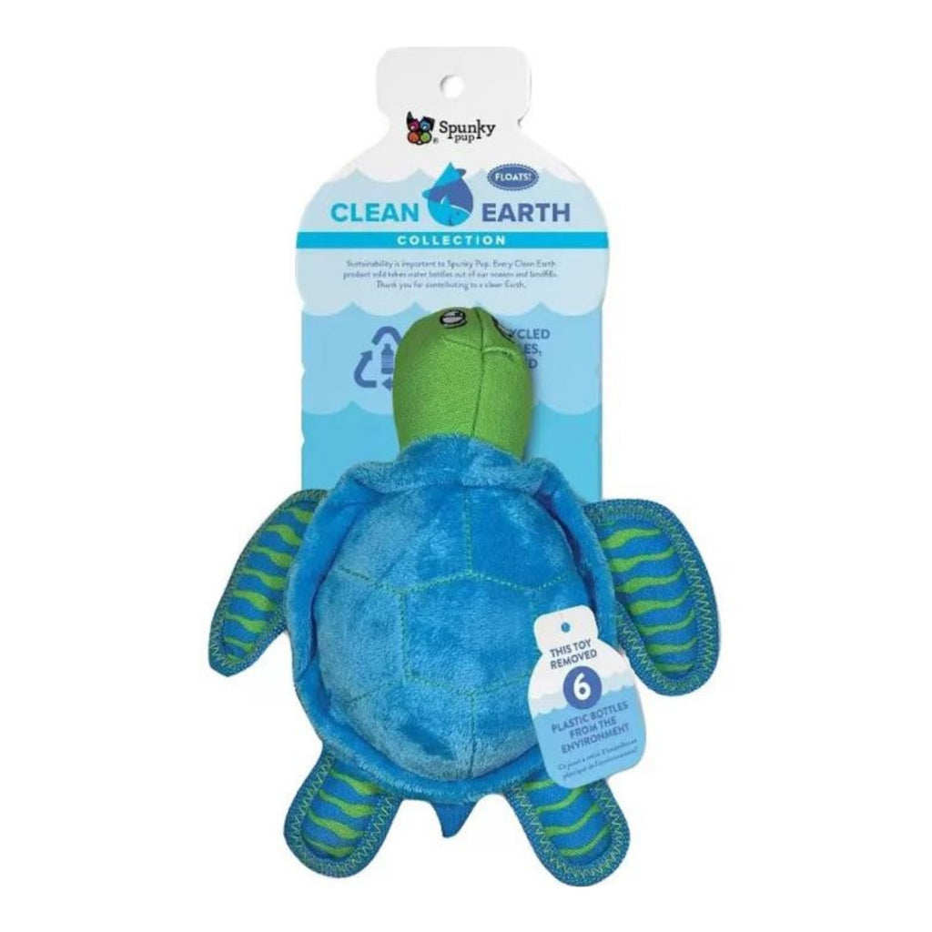 Spunkypup Clean Earth Recycled Plush Toy Turtle Small