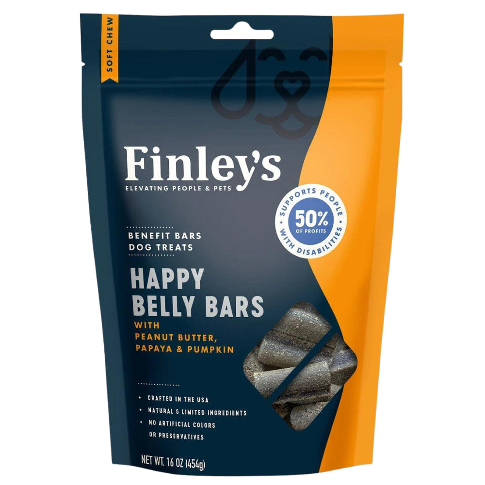 Finleys Dog Soft Chew Benefit Bars Happy Belly 16oz for your Pet Dog with Pet Store X.