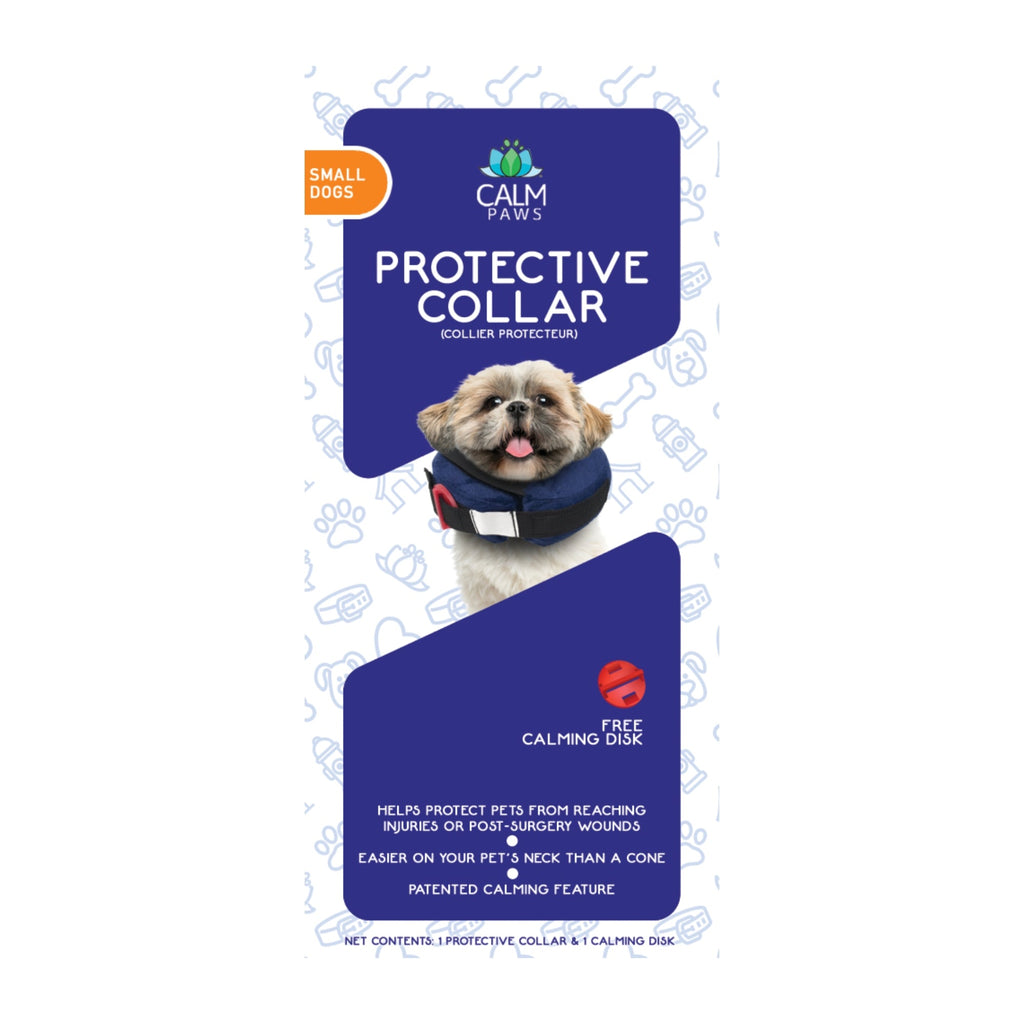 Calm Paws Protective Inflatable Collar w/ Dog Calming Disk Small