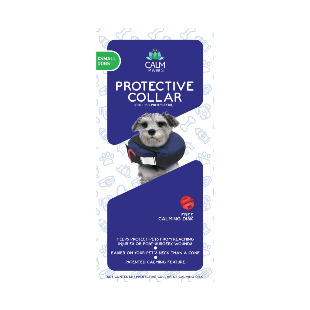 Calm Paws Protective Inflatable Collar w/ Dog Calming Disk XSmall for your Pet Dog with Pet Store X.