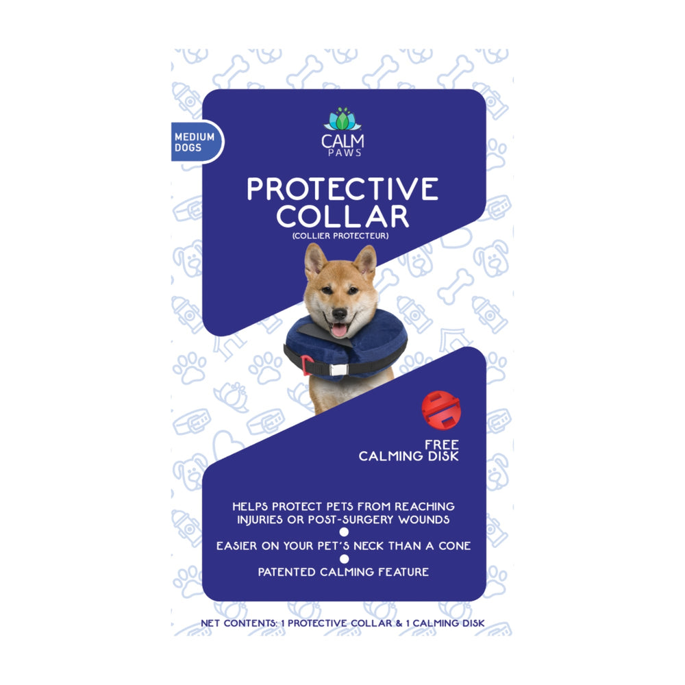 Calm Paws Protective Inflatable Collar w/ Dog Calming Disk Medium for your Pet Dog with Pet Store X.