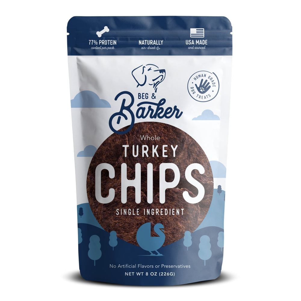 Beg & Barker Whole Turkey Chips Dog Treats 1ea/8 oz for your Pet Dog with Pet Store X!