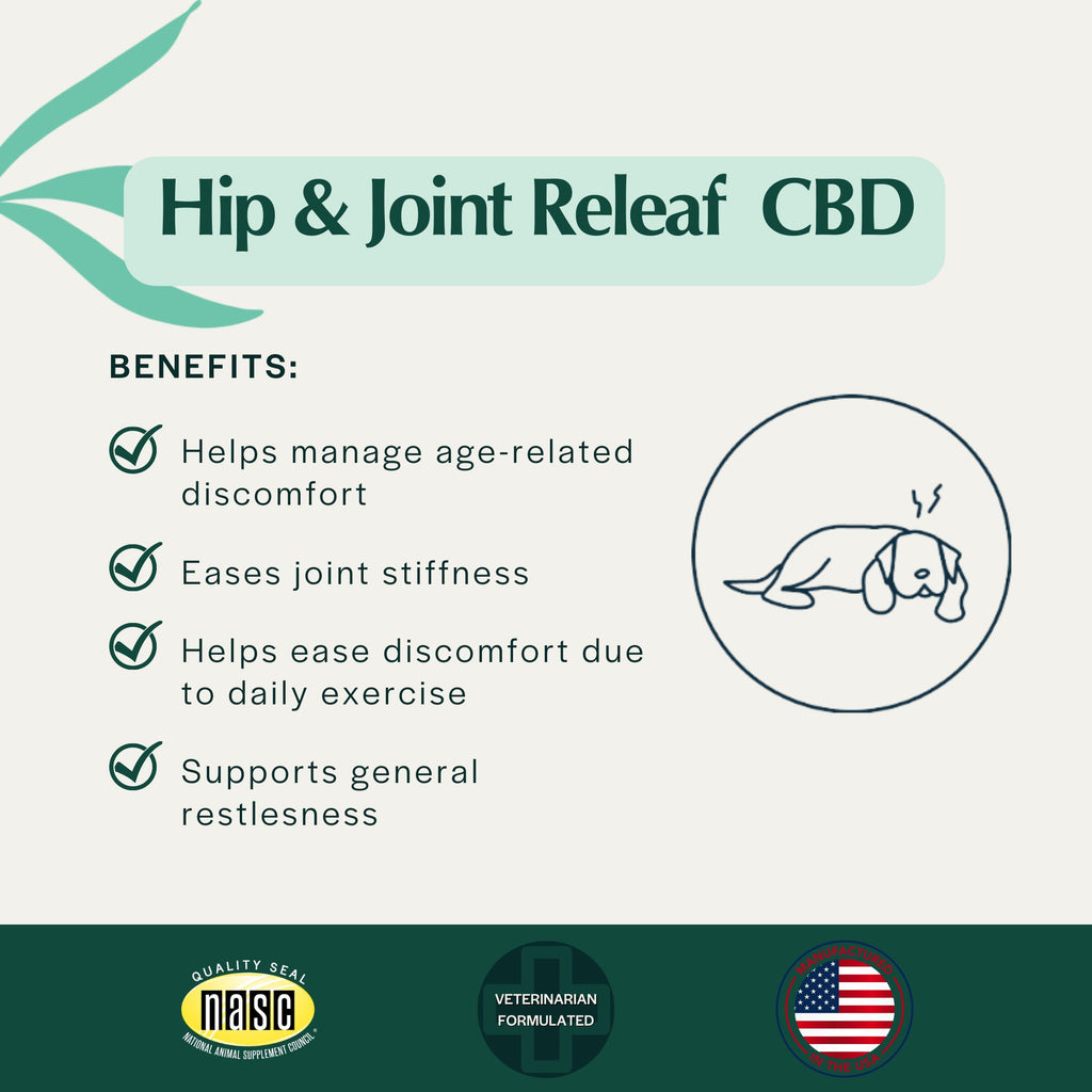 Pet Releaf Hip & Joint Edibites Cbd Medium /Large Dog 7.5oz. Peanut Butter Banana 6Mg