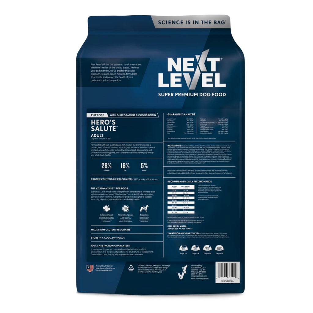 Natures Own Next Level Hero's Salute Adult Dog Food 40 Lb