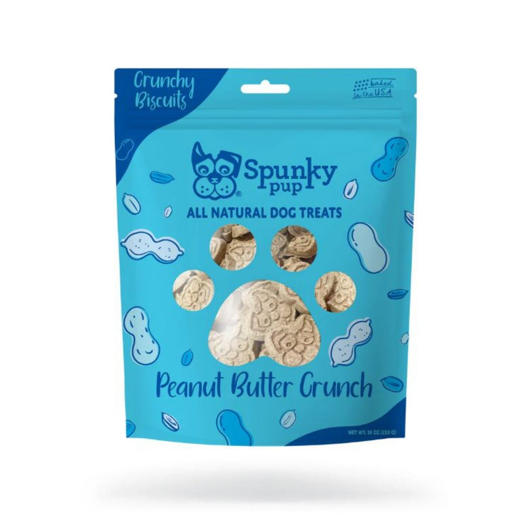 Spunkypup Crunchy Biscuit Dog Treats Peanut Butter 10oz.