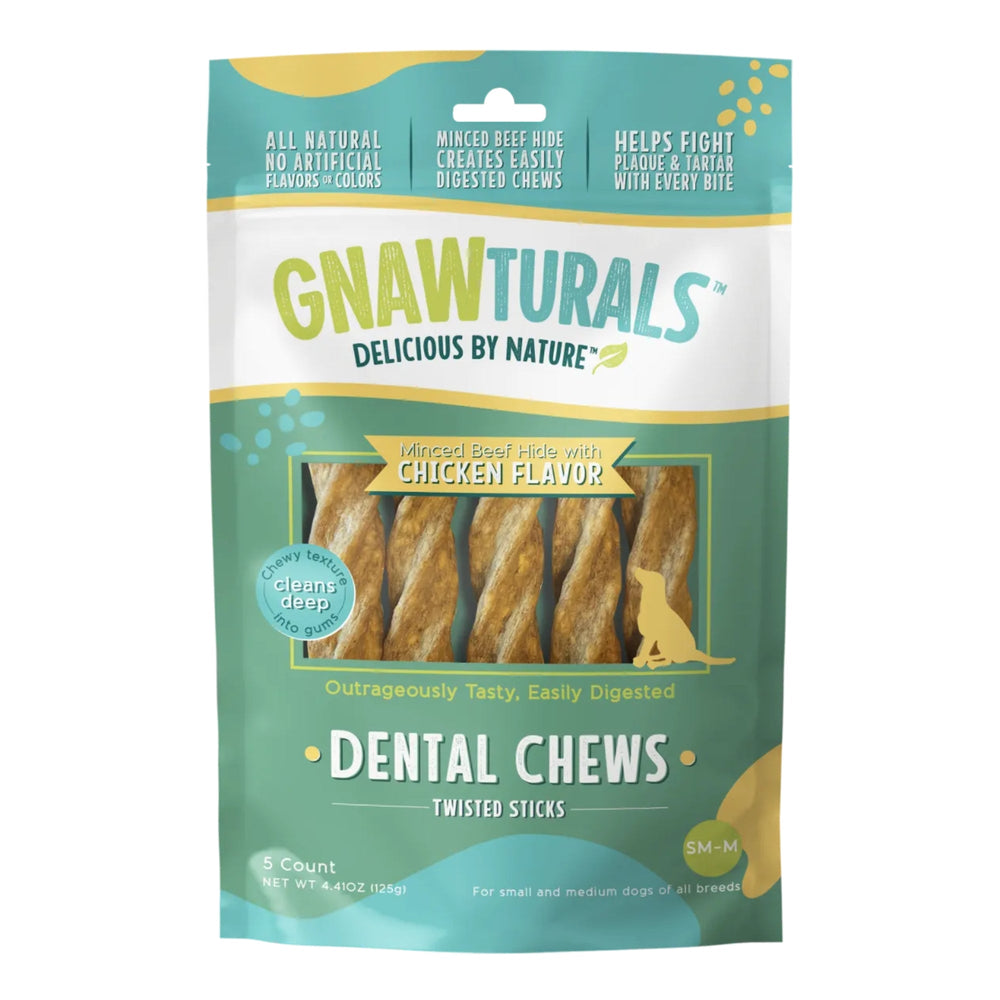 Gnawturals Dental Chews Twisted Stick Chicken Medium 5 Count