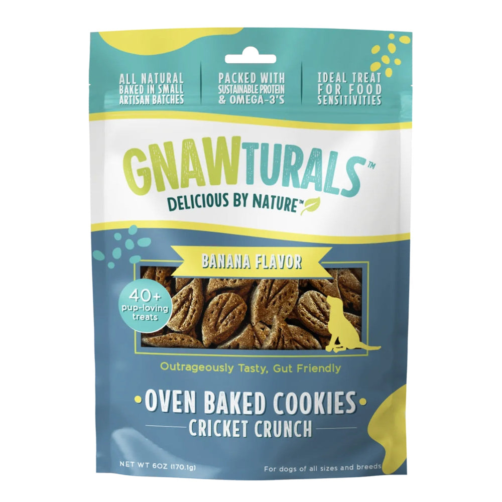 Gnawturals Oven Baked Cookies Cricket Crunch Banana 6oz 40 Count for your Pet Dog with Pet Store X!